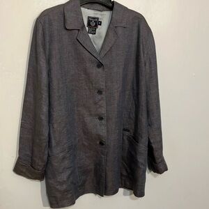Facconable 100% linen fully lined shirt blazer late 80’s style skeet M